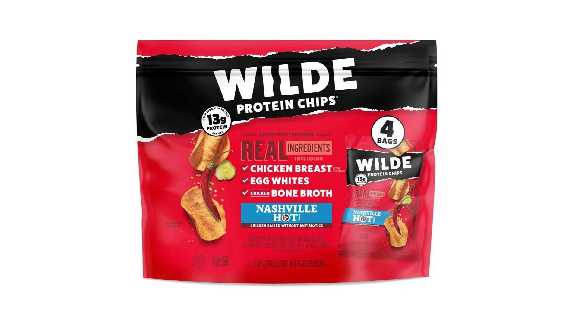 WILDE 13g Protein Chips - Nashville Hot - 4ct