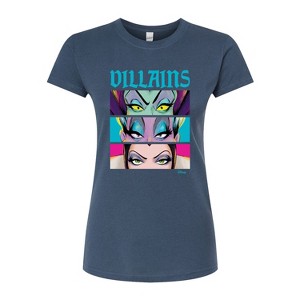 Women's - Disney Villains - Villains Stacked Fitted Graphic T-Shirt - 1 of 3
