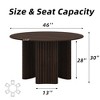 Wooakway 30"H Round Oak Wood Dining Table Kitchen Table Conference Table with Three Legs - 3 of 4