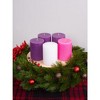 Advent Pillar Candles Set of 5 ¨C 3x4 Inch Unscented Dripless Purple Candles, Rustic Style for Advent Wreaths and Christmas Decorations - 3 of 4