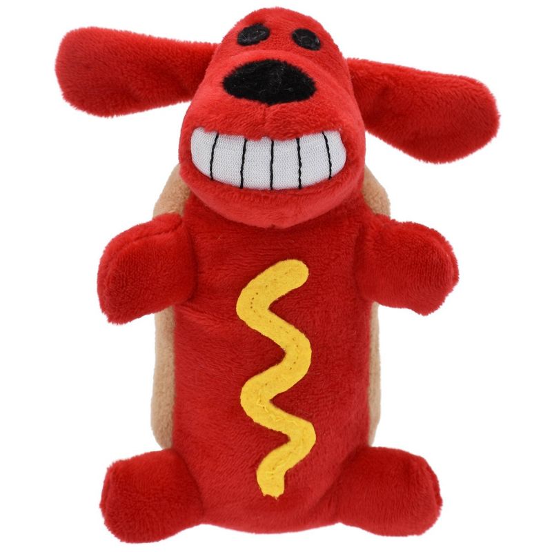 Multipet 6&#34; Loofa Hot Dog Interactive Plush Dog Toy, 1 of 6