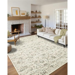 Washable Vintage Rug – Non-Slip, Distressed Area Rug for Living Room, Bedroom, Office - 1 of 4