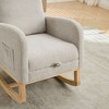 Okak Rocking Accent Chair Living Room Chair with High Back Glider and Side Pocket Retractable Footrest Armchair for Bedroom Nursery - 3 of 4