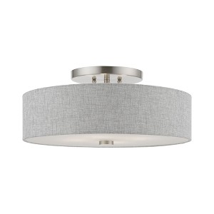 Livex Lighting Dakota 4 - Light Semi-Flush Mount in  Brushed Nickel/Shiny White - 1 of 3