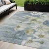 Denim Blue And Sky Blue Floral Washable Indoor Outdoor Area Rug - 2 of 4