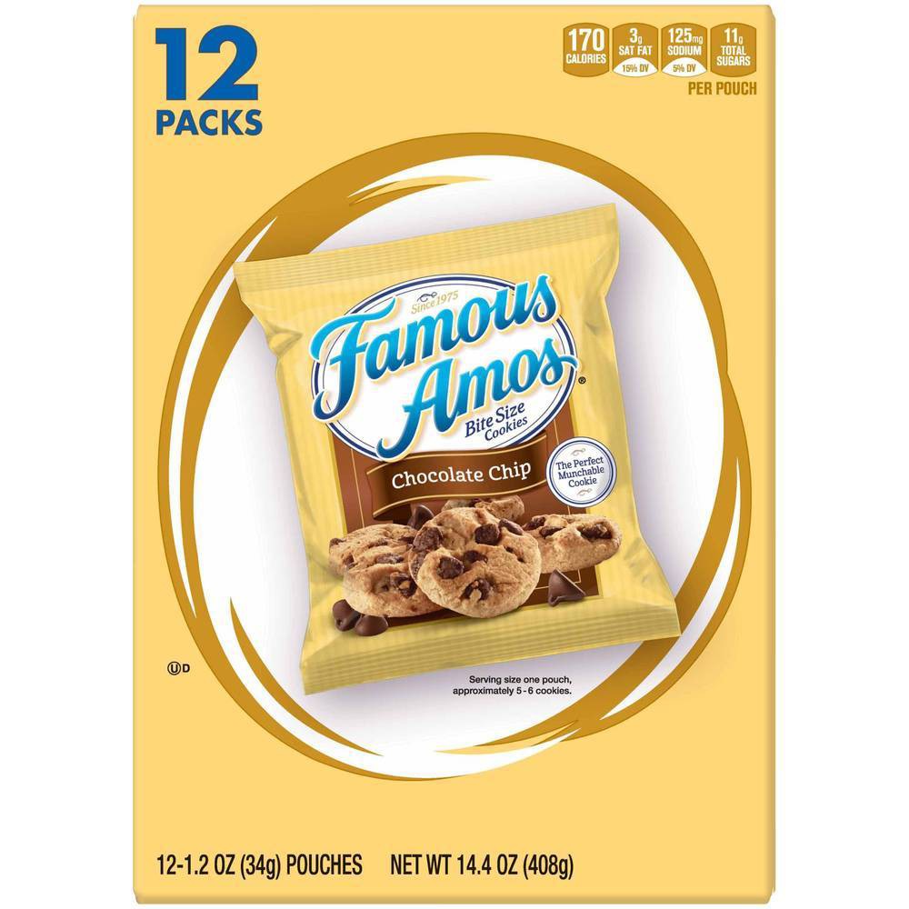 UPC 076677940451 product image for Famous Amos Chocolate Chip Bite Size Cookies Multipack - 12ct | upcitemdb.com