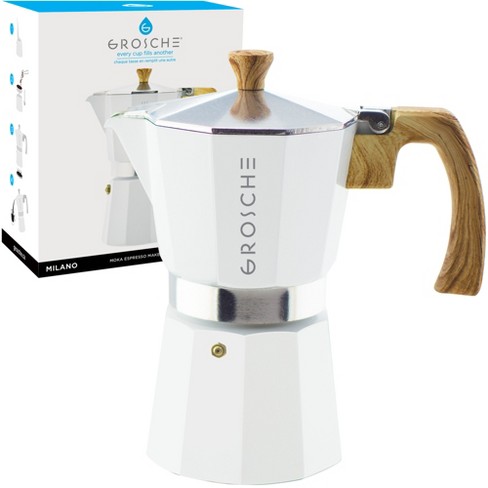 GROSCHE Milano Stovetop Espresso Maker Moka Pot 3 Cup - 5 oz, Blue - Cuban Coffee  Maker Stove top coffee maker Moka Italian espresso greca coffee maker brewer  percolator 