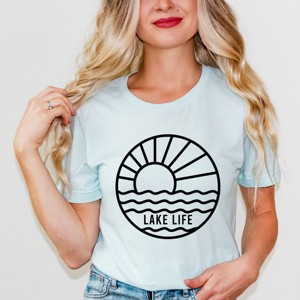 Simply Sage Market Lake Life Circle Short Sleeve Tee - L - Ice Blue - 1 of 4