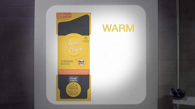 Always Warm by Heat Holders Men&#39;s Warm Twist Crew Socks - Black 7-12, 2 of 6, play video