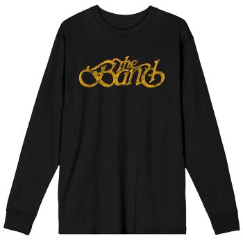The Band Distressed Yellow Logo Adult Black Long Sleeve Tee