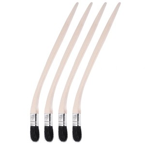 Unique Bargains Bristle Wall Treatment Tool Paint Brush with Long Wood Handle 4 Pcs - 1 of 4