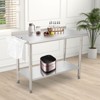 Stainless Steel Prep Table 48x24 Inch, NSF Certified Kitchen Work Table with Adjustable Undershelf, Heavy Duty & Rustproof for Restaurants, Bakeries - 2 of 4