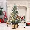 Homhougo 3FT Snow Flocked Christmas Tree with Decorative Base, Festive Accent for Home, Office or Party - 2 of 4