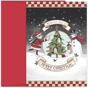 MASTERPIECE STUDIOS Santa & Snowman Decorating Boxed Cards, 18 CT - 1 of 1
