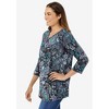 Woman Within Women's Plus Size Perfect Printed Three-Quarter Sleeve V-Neck Tee - 4 of 4