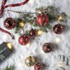 NAYSAYE Party Decoration and Accessories Set of 6 Glass Christmas Ball Ornament for Holiday Celebration, Red, 3.9"*3.9"*0.09" - 3 of 4