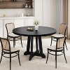 Round Dining Table for 4-6 People, 47 Inches Dining Room Table with Wooden Pedestal Base, Circle Kitchen Tables for Dining Room, Kitchen - 4 of 4