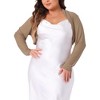 Agnes Orinda Women's Plus Size Mesh Crop Long Sleeve Open Front Cardigans - 2 of 4