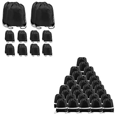 Gneeric Black Drawstring Backpack Bulk Combination DIY Reflective