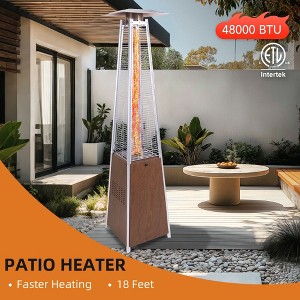 Kumasinova 88"H Pyramid Patio Heaters with Cover,48000 BTU Mobile Outdoor Heater with with Tip-Over Protection for Commercial and Residential Use - 1 of 4