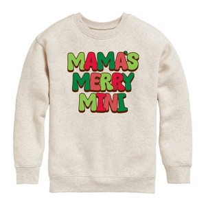 Boys' - Instant Message - Mamas Merry Little Graphic Long Sleeve Fleece Sweatshirt - 1 of 4