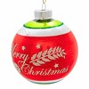 Christopher Radko 4.25 In Merry Christmas Flocked Ball Shiny Brite Vintage Inspired Tree Ornaments - 2 of 4