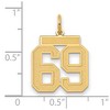 Black Bow Jewelry 14k Yellow Gold, Jersey Collection, Medium Number 69 Pendant - 2 of 4