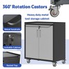 Vynxaria Black Utility Storage Cabinets - Heavy-Duty Metal Garage Cabinet with Wheels - 4 of 4