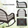 Tangkula Patio Wicker Rocking Chair w/ White Seat Cushions & Lumbar Pillow Porch - 3 of 4
