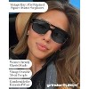 grinderPUNCH Retro Square Sunglasses for Womens Mens Vintage 70s Style Double Bridge Sunglasses (Black) - 3 of 4