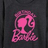 Women's - Barbie - Birthday Lightweight French Terry Wide Neck Long Sleeve Shirt - 2 of 4
