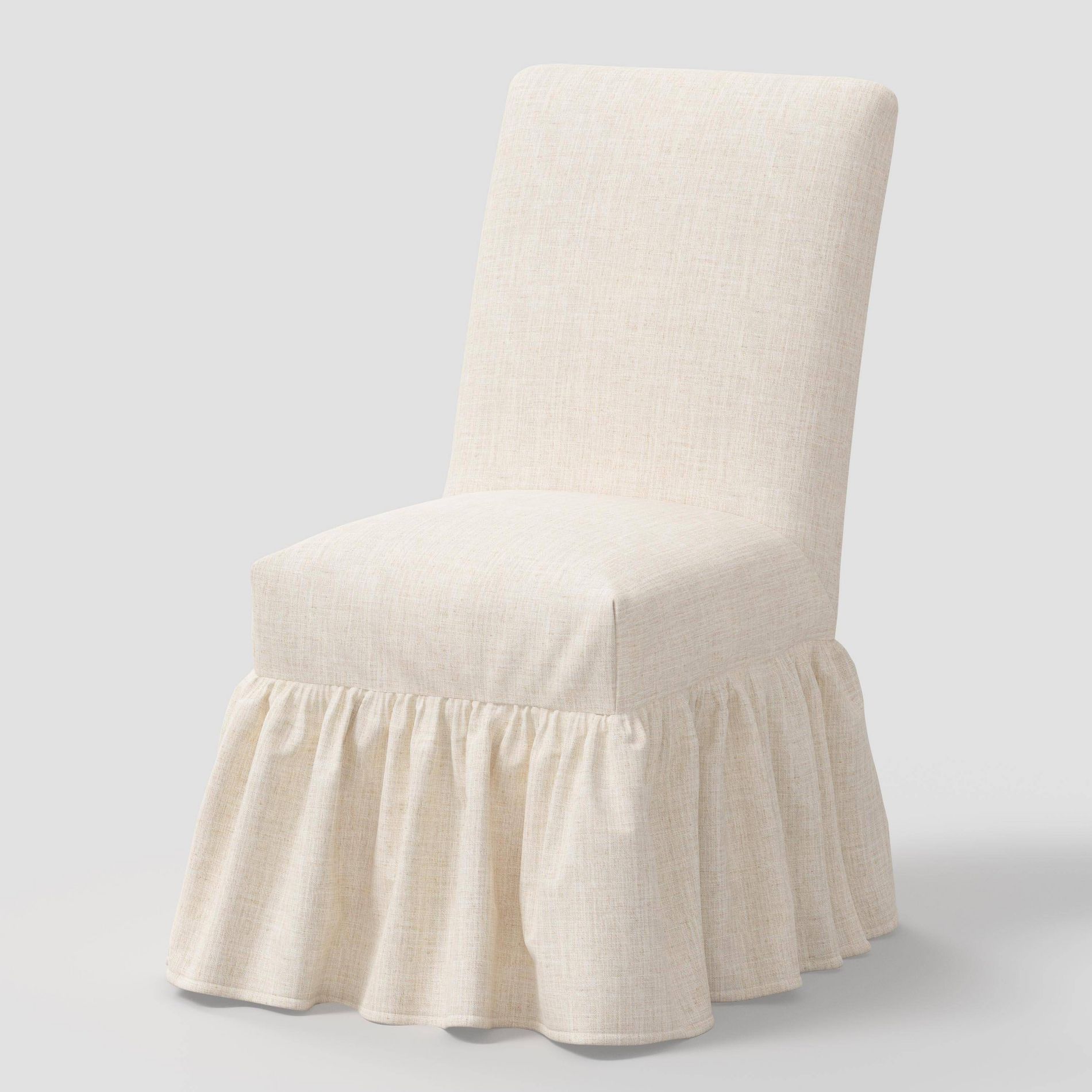 Ruffled Slipcover Dining Chair in Linen Talc - Threshold™ designed with Studio McGee