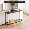 Console Table, Sofa Tables Narrow Entryway Table with Glass Shelf and Metal Frame - 4 of 4