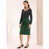 Hobemty Women's Wear to Work Elastic High Waist Pleated Bodycon Midi Skirts - 3 of 4