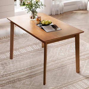 SEVOBAL Dining Tables 47 inch Mid Century Modern Dining Table with Rubberwood Legs Space Saving Design for Kitchen, Brown, 47.3"*29.6"*29.1" - 1 of 4