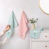 REGALWOVEN 5 Pack Floral Embroidered Cotton Soft Absorbent Bathroom Hand Towels 13" x 30" - 2 of 4