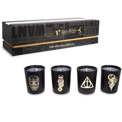 Black Soy Wax Scented Candle Set with Wizard Symbols