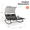 Pellebant Outdoor Double Sun Bed Chaise Lounge Chair Rocking Bed with Sun Shade & Wheels - 3 of 4