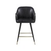 Meridian Furniture,Barbosa Black Vegan Leather Counter/Bar Stool, Set of 2 - 2 of 4