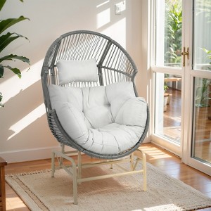 Buenhomino Outdoor Oversized Indoor Outdoor Wicker Gliding Patio Egg Chair for  Garden Backyard Balcony - 1 of 4