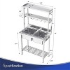 winado 36 x 21 in. Two Compartment Stainless Steel Sink with Shelves - 2 of 4