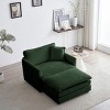 35" Chenille Ottoman Footrest, Modern Upholstered Bench for Living Room, Modular Sofa Extension-3irtyhousy - 3 of 4