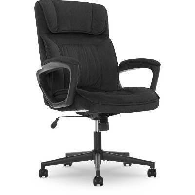ErgoFlex Black Twill Executive Office Chair with Lumbar Support