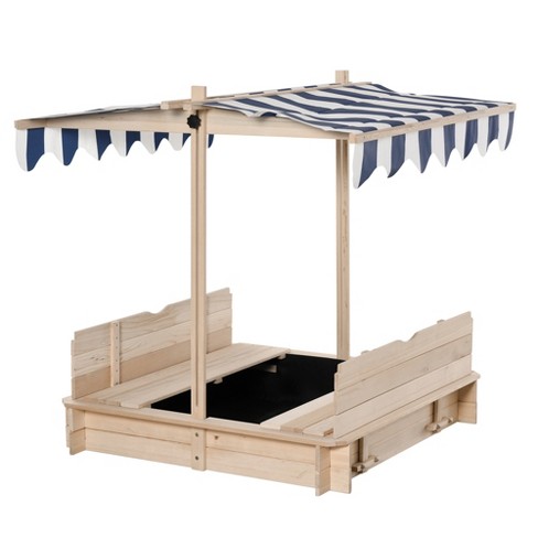 Badger Basket Covered Convertible Sandbox with Bench Seats