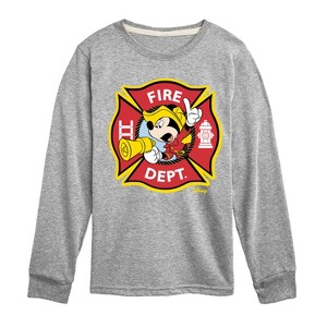 Boys' - Disney - Firefighter Mickey Long Sleeve Graphic T-Shirt - 1 of 4