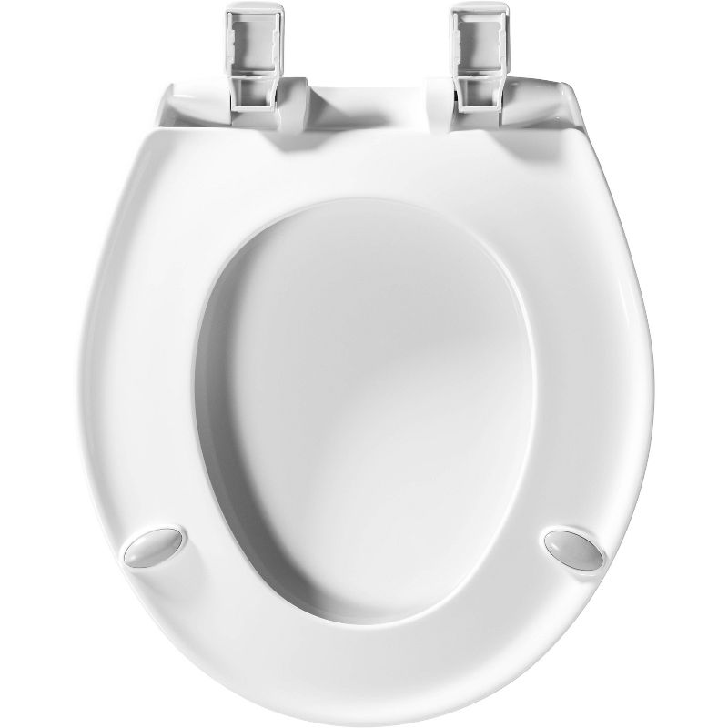 Affinity Soft Close Round Plastic Toilet Seat with Easy Cleaning and Never Loosens White - Mayfair by Bemis, 4 of 11