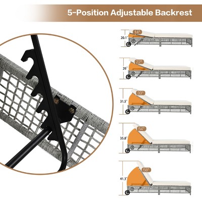 5-Position Adjustable Backrest diagram for lounge chair