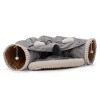 Cat Tunnel Bed with Hanging Toys and Cushioned Nest Collapsible,Indoor Cat Play Tunnel with Zipper Connection - LAOTIES - 2 of 4