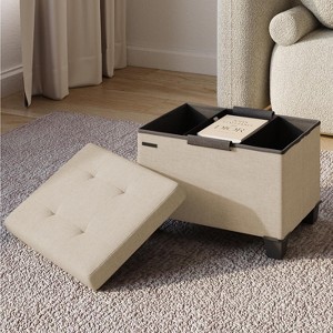 StorageBud Storage Ottoman for Bedroom End of Bed, Fabric Storage Bench, Large Storage Ottoman Bench, Entryway Bench with Storage - 1 of 4