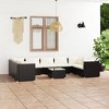 vidaXL Patio Lounge Set - 10 Piece Poly Rattan Black Outdoor Furniture with Cream Fabric Cushions and Powder-Coated Steel Frame - 2 of 4